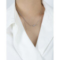 wholesale S925 Sterling Silver 484 Korean Version Ins Original Design Minimalist Niche Seagull Series Textured Women's Collarbone Necklace-0-2