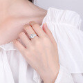 wholesale S925 Sterling Silver 3-Carat Moissanite Ring Classic Four-Prong Solitaire Moissanite Ring-0-1