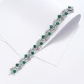 wholesale S925 Silver Cross-Border Hot-Sell Light Luxury Vintage Style Lab-Cultivated Ruby, Sapphire, and Emerald Fully Diamond Bracelet with High-End Elegant Appeal-0-3