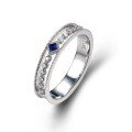 wholesale 18K Gold Retro Sapphire New Style Diamond Ring for Women, Small and Unique Design, 9K Gold Moissanite Gemstone Couple's Matching Bands-0-4