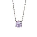 S925 Silver Zhao Lusi Nose Stud Diamond Necklace, Four-Prong Mini Collarbone Chain-0-3