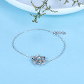 wholesale 925 Silver Elegant and Sophisticated Floral Design Gemstone Bracelet with Natural Topaz-0-2