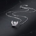 wholesale S925 Sterling Silver Maker's Heart with Moving Wings Necklace, Minimalist and Luxurious Design, Elegant Collarbone Chain-0-3