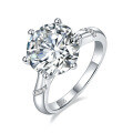 wholesale Platinum, 5 Carat Luxurious Pigeon Egg Exquisite Six-Prong Classic D Color Moissanite Ring-0-4