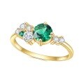 wholesale 14k Gold Plated S925 Sterling Silver with Emerald Nano Gemstone Ring, Fashionable Light Luxury-0-4