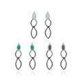 wholesale S925 Silver Designer Natural Amethyst Earrings, Unique Design, Minimalist Style, Colored Gemstone Ear Drops-0-4
