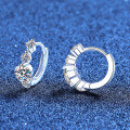 Sterling Silver Full Moissanite Earrings, 2026 New Sparkling Hoop Earrings Wholesale-0-0
