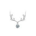 Sterling Silver Moissanite 1ct Pendant Necklace, One Deer for You Style-0-3