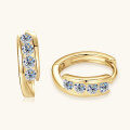 wholesale S925 Sterling Silver Trendy High-End Sparkling Moissanite Earrings for Women, Super Sparkling Elegant Hoop Earrings, Exquisite and Versatile Ear Jewelry-0-0
