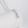 wholesale Metal material small batch design bow pearl pendant Japanese Korean style elegant and fresh necklace women's collarbone chain free engraving-0-0
