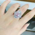 wholesale S925 Sterling Silver Cross-Border Hit Pink Sakura Ice-Cut Diamond Ring for Women Banquet Direct from Manufacturer-0-2