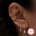 wholesale S925 Sterling Silver Diamond-Studded Snake Spiral Cartilage Ear Piercing,INS。-0-1