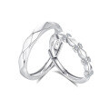 wholesale S925 Sterling Silver Crown of Love Matching Couple Rings, Women's New Adjustable Ring, Ins Style Fashion Minimalist Pair Rings-0-5