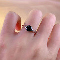 wholesale S925 Silver New One-Carat Royal Blue Gemstone Ring, Luxurious, Simple, Stylish, and Versatile for Women-0-3