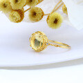 wholesale S925 silver gold-plated retro citrine ring, Japanese-inspired luxury jewelry, stylish and elegant, direct wholesale from the source factory-0-3