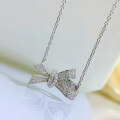 wholesale 925 silver new jewelry butterfly bow pendant stylish personality necklace luxury ins fashion-0-2