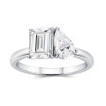 925 Silver Moissanite Mixed-Cut Ring, Fashion Jewelry, Cross-Border Wholesale-0-3