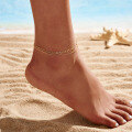 wholesale S925 Sterling Silver Minimalist Double-Layer Ankle Chain for Women Beach Foot Jewelry Wholesale-0-2