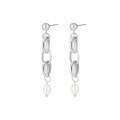 wholesale S925 Sterling Silver 1050 Small Niche Ins Minimalist Style High-end Elegant Tassel Chain Freshwater Pearl Earrings for Women-0-7