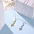 wholesale S925 Sterling Silver Summer Ocean Necklace for Women, Conch Shell, Starfish, Shell, Fishtail Design, Fresh and Light Luxury Necklace Set-0-3