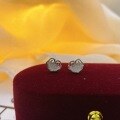 wholesale S925 Sterling Silver Chic and Versatile Maker-style Earrings with Auspicious Cloud and Diamond Inlay, Perfect Gift for Girlfriend-0-1
