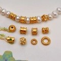 wholesale S925 silver gold-plated smooth waist spacer bead accessory for bracelets and necklaces, DIY semi-finished braided rope bracelet-0-0