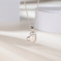 wholesale S925 silver jewelry source factory new heart-shaped freshwater pearl pendant simple ladies necklace wholesale-0-0