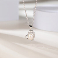 wholesale S925 silver jewelry source factory new heart-shaped freshwater pearl pendant simple ladies necklace wholesale-Single Pendant - Without Chain>925 Silver