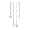 Sterling Silver Moissanite Chain Tassel Earrings, Wholesale-0-24