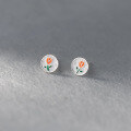 wholesale S925 Sterling Silver Resin Tulip Thread Earrings, Ins Style Fresh and Elegant Women's Ear Accessories M0338-0-0