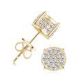 Sterling Silver Square Moissanite Stud Earrings for Women-0-25