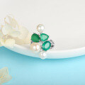 wholesale 925 Silver Designer Luxury Ring Adjustable Design Niche High-End Natural Pearl Green Agate Ring-0-1