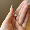 wholesale S925 sterling silver French elegant classic literary-inspired 1-carat oval main stone 8A ice-cut ring-0-3