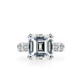 Sterling Silver 5ct Moissanite Ring, Princess Square Cut, Bulk Wholesale-0-1