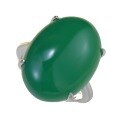 wholesale S925 silver new high-ice green chalcedony 15*20mm large cabochon agate ring for women-0-4