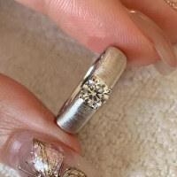 wholesale 925 Sterling Silver Ribbon Brush Finish Ring Set with 50ct White Diamond Vintage Handcrafted Brush Ring-R1269 Brushed Silver Ring  Size 8