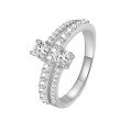 wholesale Platinum European and American Cross-Border Full Diamond High-End Engagement Ring for Women with Moissanite Wholesale Direct from Manufacturer-0-4