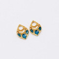 wholesale S925 solid gold-plated silver with enamel openwork earrings, new Chinese-style fashion national trend jewelry-0-3