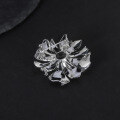 wholesale S925 Silver Designer Natural Amethyst and Green Quartz Floral Brooch, High-End Gemstone Brooch-0-2