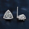 S925 Sterling Silver Moissanite Triangle Earrings-0-1