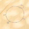 wholesale S925 Sterling Silver Korean and Japanese Style Zircon Star Ankle Chain, Niche Design Foot Jewelry, Elegant Anklet, Factory Wholesale-0-0