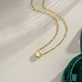 14K Gold Plated S925 Silver 1ct Moissanite Bubble Pendant Necklace-0-1