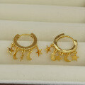 wholesale S925 Sterling Silver Star and Moon Hoop Earrings, Fashionable Minimalist Everyday Versatile Ear Accessories-0-1