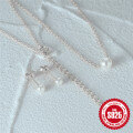 wholesale 925 Sterling Silver New Pearl Earring and Necklace Set, Clavicle Chain, Korean Style-0-3