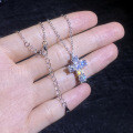 S925 Silver Moissanite Cross Pendant Necklace, Korean Light Luxury Design-0-1