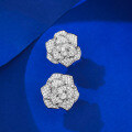 wholesale S925 Silver New Full Diamond-Inlaid Camellia Rose Earrings for Women, Exquisite and Versatile Style-0-2