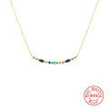 wholesale S925 Sterling Silver Drip-Shaped Ultra Sparkle Colorful Zircon Collarbone Necklace, Creative Cross-Border Hot Seller-0-5