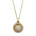wholesale S925 gold-plated silver Zhuo Zhifan Turn of Fortune Eight Treasures Compass Pendant, Chinese style gold necklace, adjustable-0-4