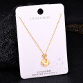 S925 Sterling Silver K Gold Pendant Necklace with Gourd and Plain Pi-0-53