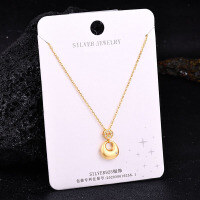 S925 Sterling Silver K Gold Pendant Necklace with Gourd and Plain Pi-S925 Sterling Silver YD-9338BJ 925 Silver